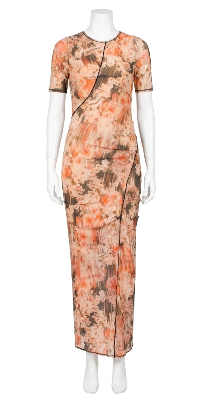 NEW BEC + BRIDGE averil tee maxi dress in glitch floral